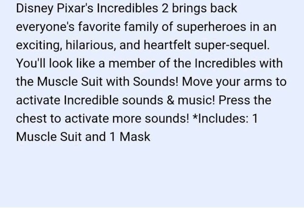NEW Disney Pixar Incredibles 2 Mr Incredible Muscle Suit Boy Costume SOUND 4-6 S - Picture 7 of 11